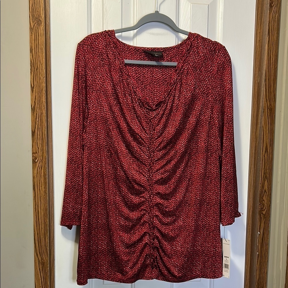 Dana Buchman Red Blouse with Chic Style